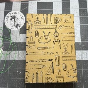 Tan and Black Artist Detail Hand Sewn Notebook Made in Alaska